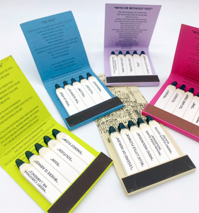 Allumettes commémoratives créatives pour fans de <span class=keywords><strong>musique</strong></span>, en bois à pointe noire mate, style livre, avec paroles de chansons imprimées sur cartes multicolores - Product Image 6