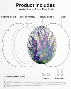 Atrapasueños de acrílico con diseño floral morado, colgante de cristal para ventana, decoración artística para pared del hogar, regalo festivo - Product Image 6