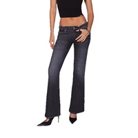 Jeans baggy à taille basse Y2K pour femmes, coupe droite légèrement évasée