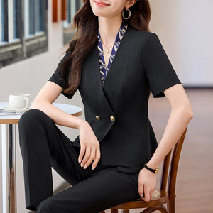 Women Professional Suit Set Polyester Breathable Three Quarter Sleeve Workwear For Office Hotel Beauty Salon Jewelry Store - Product Image 4