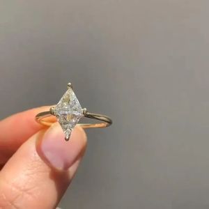 1+1CT Kite Lab Grown <b>Diamond</b> Engagement <b>Ring</b> 14K Gold Solitaire Luxury Fine Jewelry Elegant Bridal <b>Ring</b> for Women - Product Image 5