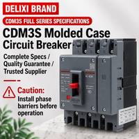 Disjoncteur à boîtier moulé MCCB 3P 4P CDM3 CDM3S 63A 100A 125A 250A 400A 630A Thermique-Magnétique pour Delixi