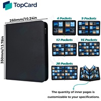 Classeur de cartes de jeu TC Trading, 9 pochettes, en cuir PU, avec fermeture éclair, album de collection double face pour cartes TCG