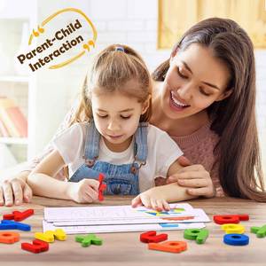 Jeu de puzzle en bois Montessori 2024 : Blocs de l'alphabet, jeu d'orthographe intelligent, jouets éducatifs pour enfants - Product Image 5