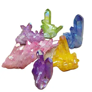 Vente en gros de grappes de cristal <span class=keywords><strong>Aura</strong></span> <span class=keywords><strong>Quartz</strong></span> coloré <span class=keywords><strong>Aqua</strong></span> <span class=keywords><strong>Aura</strong></span> pour la décoration - Product Image 1
