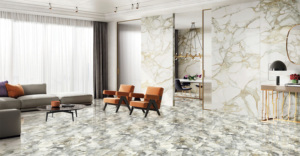 Azulejos de Cerámica para Piso y Pared Decorativos para Sala de Estar de Villas de Lujo, Antideslizantes, con Patrón de Piedra, 600x1200mm, para Vestíbulo y Escalera - Product Image 5