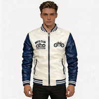 Veste de baseball en polaire PU avec patch brodé, style varsity, Abrigos Para Hombre, veste pour homme