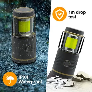 Rechargeable 1500LM 4 Light Modes Power Bank IPX4 Waterproof Led Solar Camping Lights Portable With Fan Solar