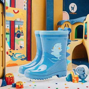 รองเท้าบูทกันฝนเด็กแบบขายส่ง ดีไซน์ไดโนเสาร์น่ารัก นุ่มสบาย สีฟ้า สำหรับเด็กผู้ชาย รองเท้าบูทกันฝนสำหรับกิจกรรมกลางแจ้ง - Product Image 3