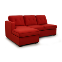 Canapé-lit sectionnel en tissu rouge en forme de L avec rangement et chaise longue pour salon, appartement, mobilier de maison