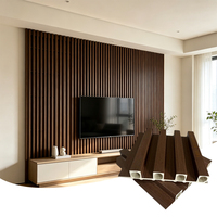 Panel de Pared Vertical Acanalado Moderno de WPC, Resistente al Agua, para Sala de Estar, Fondo de TV, Techo, Color de Madera Personalizado
