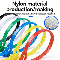 Attaches de câbles réutilisables en nylon 4,8x200mm couleur noire pour câbles électriques