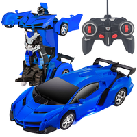 Mobil RC Transformasi Robot Pintar, Deformasi Satu Sentuhan, Skala 1:18, 6 Saluran, Mobil Remote Control, Mainan Deformasi untuk Anak-anak