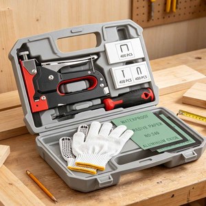 Pistola de grapas compacta 3 en 1 <span class=keywords><strong>para</strong></span> tapicería interior automotriz, clavadora de brad portátil de alta resistencia, con estuche, venta al por mayor global - Product Image 1