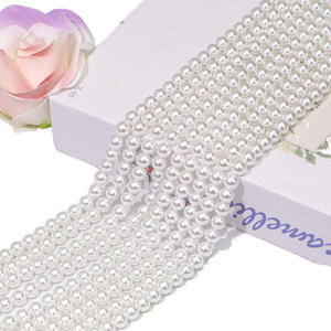 ลูกปัดมุกสังเคราะห์สีขาวทรงกลมสำหรับทำสร้อยคอ ขนาด 2-14 มม. ขายส่ง - Product Image 2
