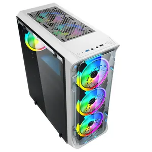 Harga pabrik casing & tas komputer Gaming OEM casing Gaming PC dengan kipas LED RGB mendukung ATX mikro ATX