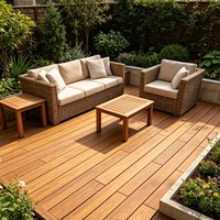Planche de terrasse en WPC imitation bois de teck doré, composite bois-plastique, revêtement de sol extérieur pour terrasse extérieure