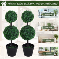 Intérieur Maison Topiaire Artificielle Plastique Buis Boule Gazon Synthétique Y Compris Arbres Arbustes Guirlande pour Décoration Arrière-Cour