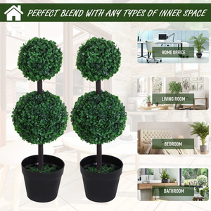 Bola de hierba de boj de plástico Topiary Artificial decorativa para el hogar interior sintética que incluye árboles arbustos guirnalda para decoración de patio trasero - Product Image 2