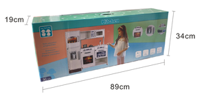 2025年ニューモデル大型木製キッチン遊びセット、ライトとサウンド付きホワイト冷蔵庫、モダンラグジュアリーデザイン、男女兼用、5歳から13歳のお子様向け - Product Image 6