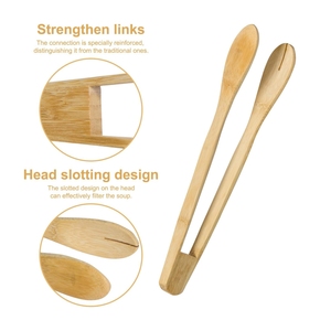 ที่คีบอาหารทำจากไม้ไผ่ ด้ามจับกันลื่น เหมาะสำหรับบาร์บีคิว ครัว ที่คีบขนมปัง ใช้สำหรับอบอาหาร ขนมขบเคี้ยว สลัด เนื้อหมู ขนมปัง - Product Image 2