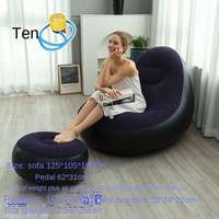 Nouveau canapé-lit gonflable tendance, fauteuil inclinable pliable avec repose-pieds en PVC, canapé confortable