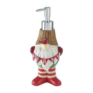 Holiday Christmas Decor Durable Resin Bathroom Accessories Present Soap Dispenser for Home Hotel