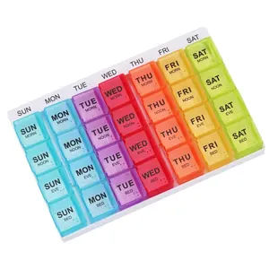 Monthly Pill Box am/pm Pill Organizer box for 7 Days 28 Compartments pill packaging box