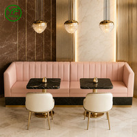 Luxuriöse Kommerzielle Sitzecke Rosa PU-Leder Restaurant-Möbel Maßgefertigte Polsterbank für Hotel Café