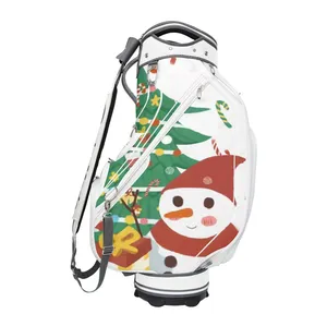 Christmas Waterproof Mikaka Nylon Pu Golf Stand Bag with Wheels men leather custom golf bags golf stand bag