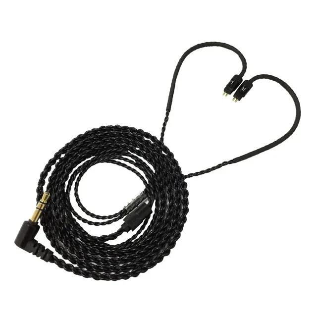 In-ear Monitor Cable With Mic Braided Replacement Earphone Cable Wire IEM Cable 0.78 mm 2 Pin Prong Connector