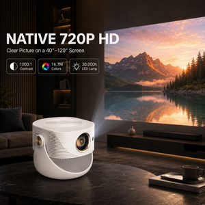 Projecteur intelligent avec mise au point manuelle et <span class=keywords><strong>correction</strong></span> automatique de la distorsion trapézoïdale <span class=keywords><strong>verticale</strong></span> ; Projecteur vidéo pour home cinéma. - Product Image 3