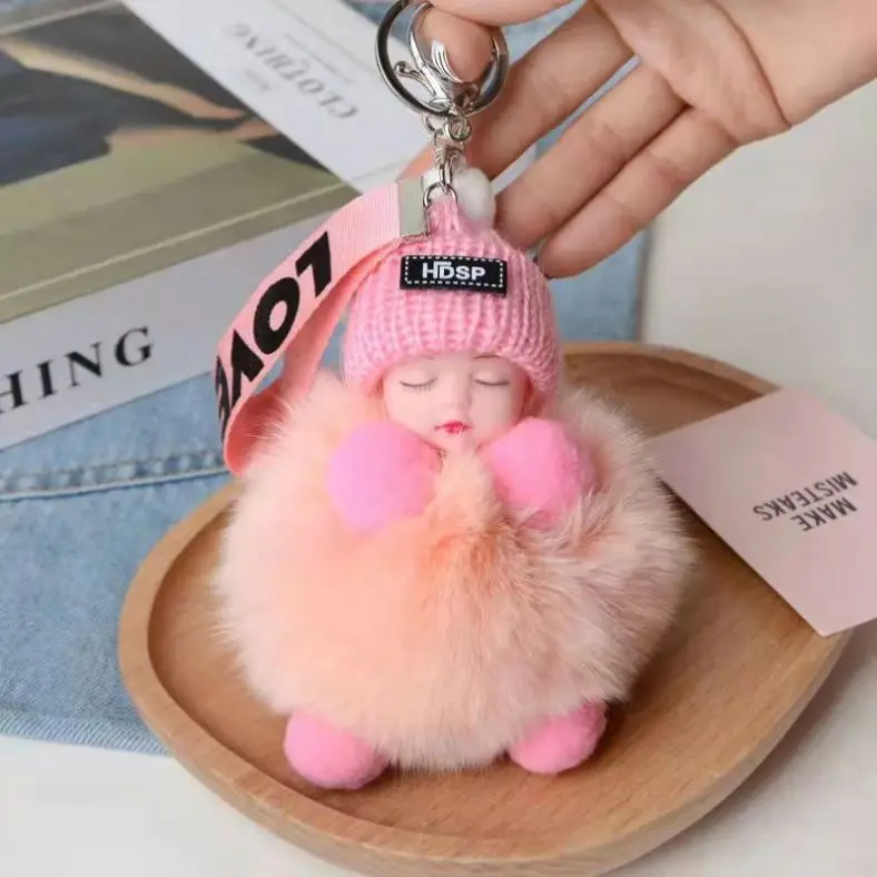 Kobeleen Simpatico portachiavi a coda di volpe, morbido peluche, ornamento da appendere, giocoso ciondolo a forma di coda di volpe, ciondolo da