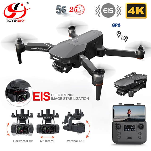 Visuo K3 MAX 3-axis Gimbal GPS EIS Brushless 3KM Long Range RC Professional Camera Drones for Videography Photography