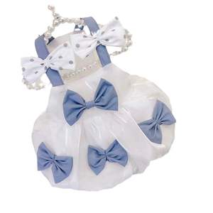 Vêtements pour animaux de compagnie en tissu polyester transparent avec bordure en dentelle, respirant, imprimé princesse, été, multi-tailles, faciles à porter pour chiens et chats - Product Image 1