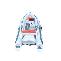 Bateau de pêche gris en fibre de verre, bateau pneumatique semi-rigide 480E avec tubes gonflables en PVC