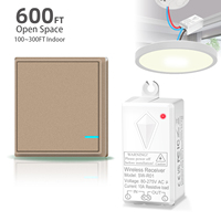 Interrupteur électrique unipolaire sans fil RF433 10A Max Current IP66 Level Remote Control Light Switch For 1 Gang Lighting In House