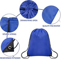 Mochila con Cordón de Poliéster y Nailon Reutilizable, Impermeable y Ecológica, Personalizada al por Mayor, Estilo Deportivo, Regalo Promocional