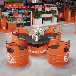 Bàn ghế sofa kim loại công nghiệp hiện đại đặt ghế thùng dầu sáng tạo cho khách sạn ngoài trời nhà bếp ăn biệt thự nhà Thanh vật liệu sắt - Product Image 6