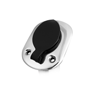 HANSE – support de canne à pêche fixe en acier inoxydable, support de canne estampillée avec couvercle noir, accessoires marins