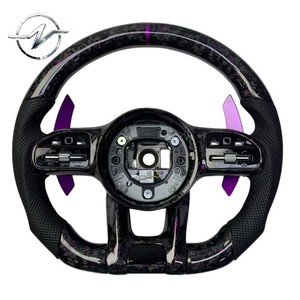 Volante Deportivo de 3 Radios con Pantalla LED, Fibra de Carbono Forjada y Cuero para W223 W205 809P - Product Image 3