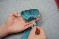 Ekstensi Rambut Remy Brasil Super Double Drawn Micro Beads Nano Rings Feather Extension Machine Double Weft Warna Dapat Disesuaikan