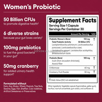 Capsules Probiotiques & Prébiotiques Vaginales Roses pour Femmes Adultes 100 Milliards pour le Resserrement Vaginal & l'Équilibre du pH Soutien Immunitaire