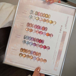 Kit de vernis à ongles gel effet œil de chat 49&36 couleurs/sets, très bonne qualité, avec gel blanc, gel nude et carte de couleurs offerte - Product Image 2