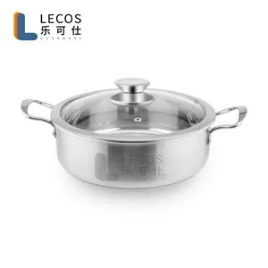 Novo Estilo 6pcs Conjuntos De Panelas De Aço Inoxidável Com Tampa De Vidro Pan Set Copper Bottom Stainless Steel Kitchen Pot and Panelas Set