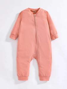 Ropa de bebé para niñas y niños pequeños, mono de bebé con <span class=keywords><strong>cremallera</strong></span>, cuello de béisbol, peleles de algodón orgánico para bebés - Product Image 5
