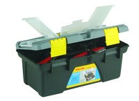 Boîte à outils en plastique 12 pouces, boîtier pour le transport d'outils lourds, de haute qualité MJ-02 x 300x154mm et de plusieurs compartiments, 124 pièces
