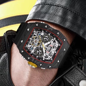 Relojes Mecánicos de Lujo para Hombre, Resistentes al Agua, con Cristal de Zafiro y Correa de Silicona, con Indicador de Fecha - Product Image 1