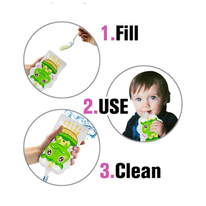 OEM PE in plastica stampata su misura sacchetti di spremitura per alimenti per bambini sacchetti per beccuccio per purea biologica in casa liquido per bambini cibo per bambini - Product Image 4