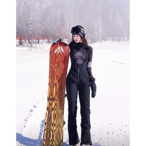 Pantalons de ski pour femmes sur mesure, coupe slim, imperméables, isolés, blancs, taille XS, 15k imperméables, 10k - Product Image 3